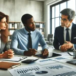 Company Tax Return Essentials: CT600 and Corporation Tax 3 Three business people discussing the company tax return.
