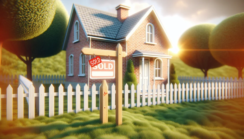 Illustration of a house with a sold sign
