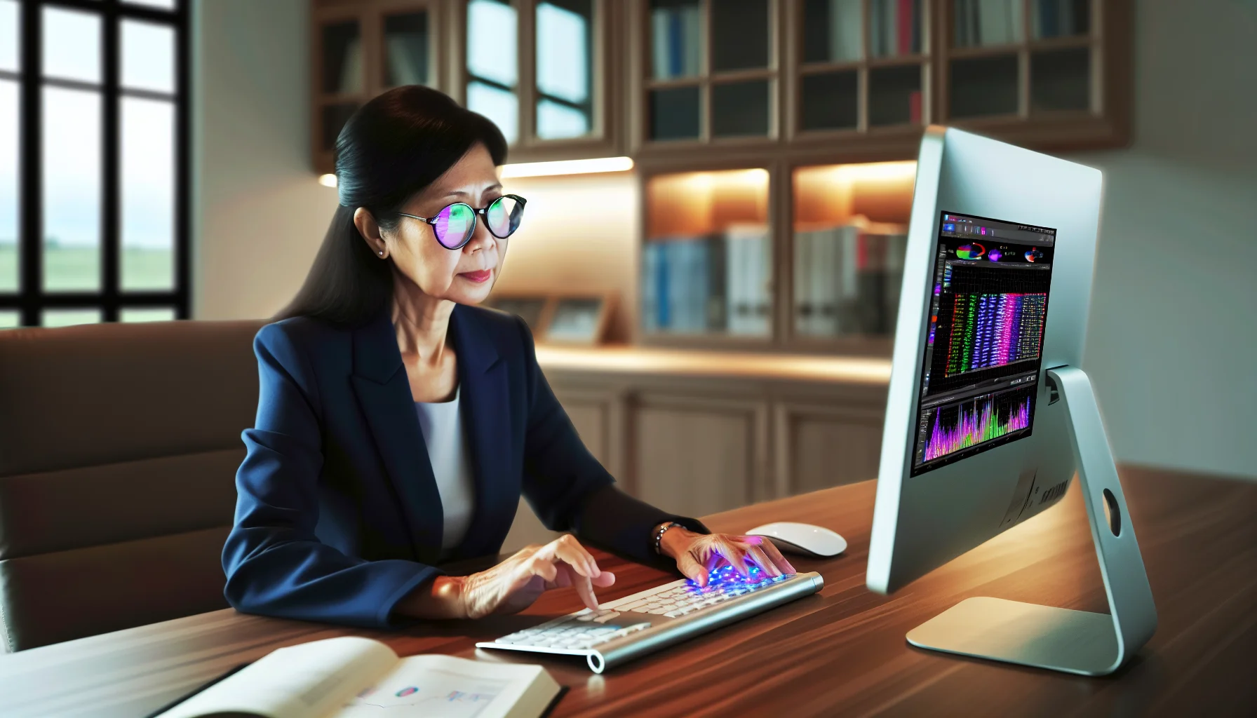 Photo of a person using accounting software on a computer