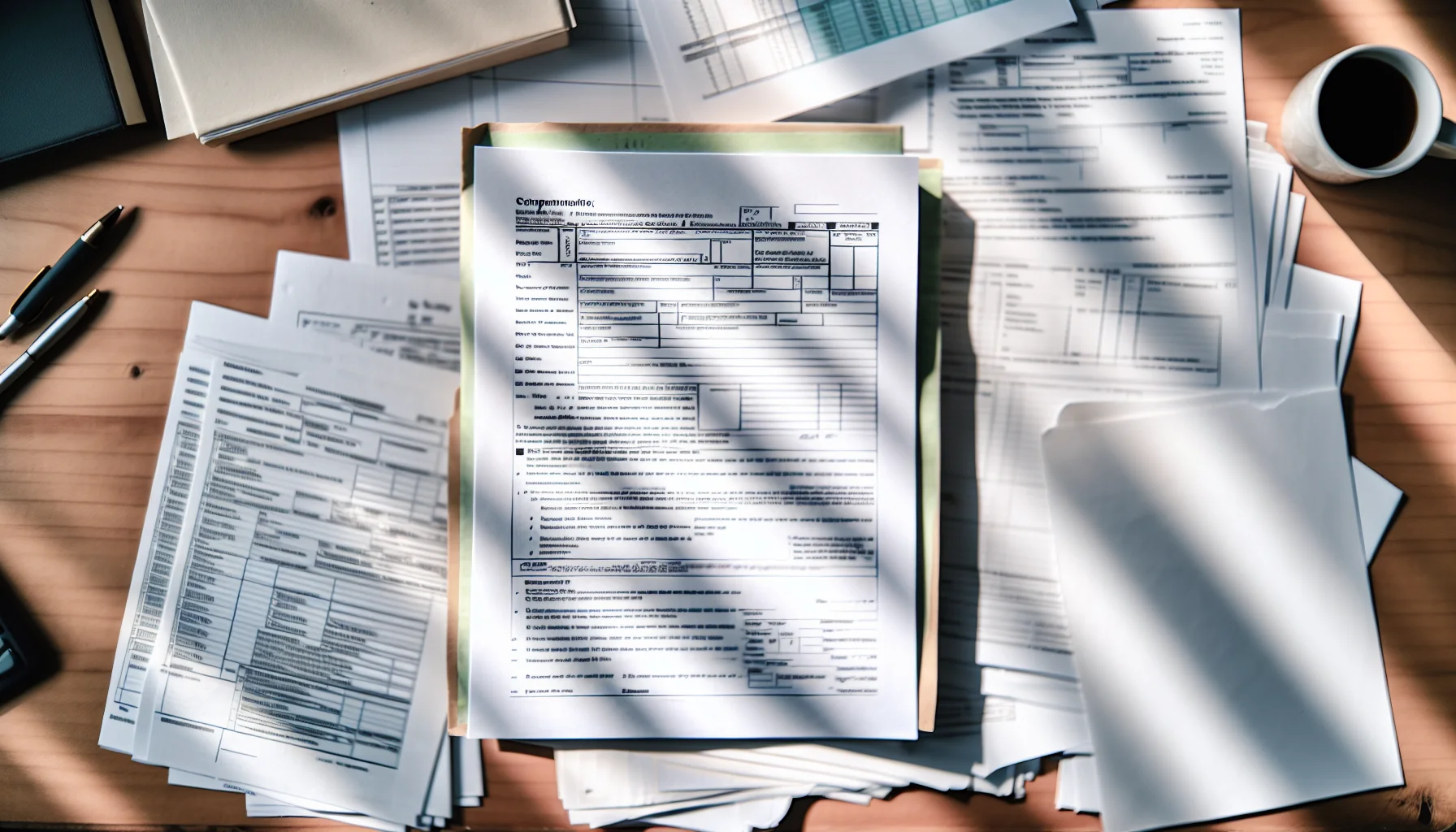 Photo of a tax form and financial records