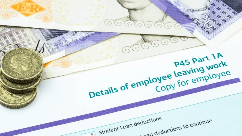 P45 information for employee leaving work.